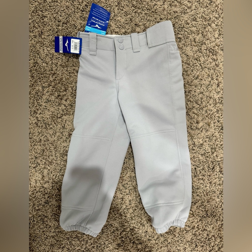 Mizuno grey girls softball pants size youth small